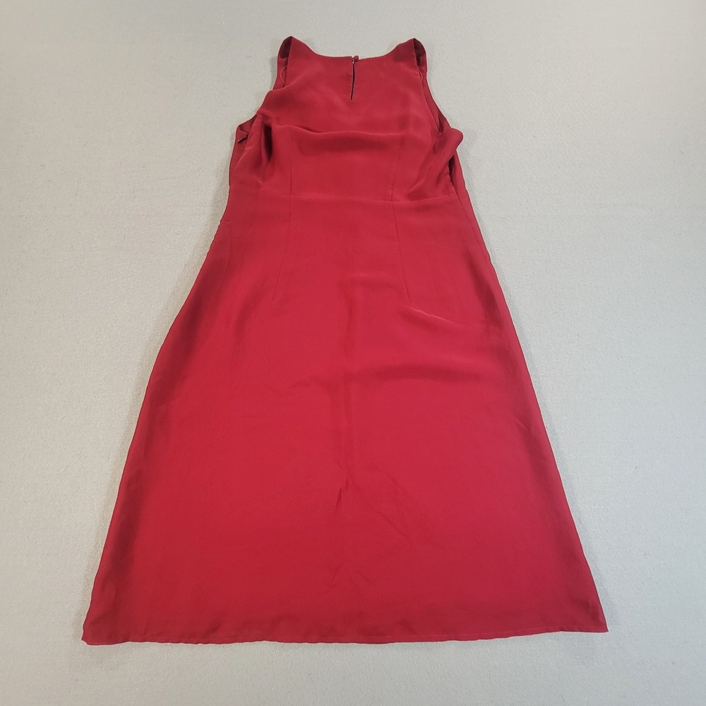 Ann Taylor LOFT Sleeveless Shift Dress Rosette Neck Floral Applique Red Womens 0 - Picture 11 of 11